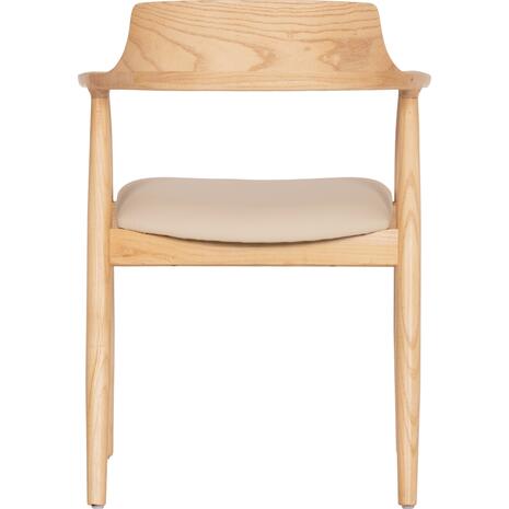 ΠΟΛΥΘΡΟΝΑ ΤΡΑΠΕΖΑΡΙΑΣ TARGA HM18336.11 RUBBERWOOD ΦΥΣΙΚΟ & PU ΕΚΡΟΥ 58x54x78Yεκ (σετ 2 τεμαχίων)