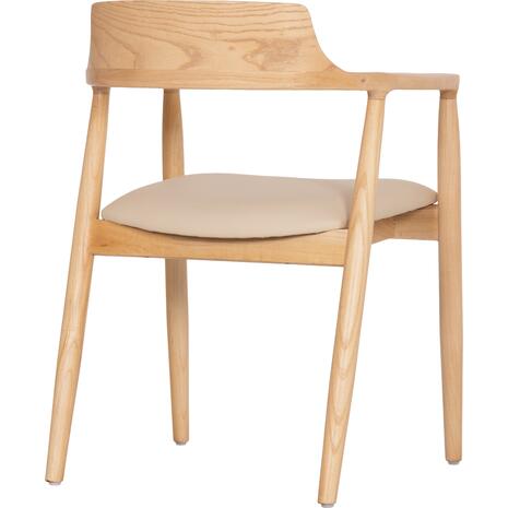 ΠΟΛΥΘΡΟΝΑ ΤΡΑΠΕΖΑΡΙΑΣ TARGA HM18336.11 RUBBERWOOD ΦΥΣΙΚΟ & PU ΕΚΡΟΥ 58x54x78Yεκ (σετ 2 τεμαχίων)