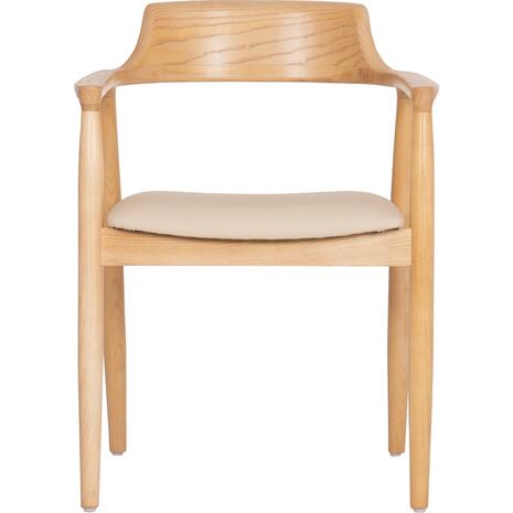 ΠΟΛΥΘΡΟΝΑ ΤΡΑΠΕΖΑΡΙΑΣ TARGA HM18336.11 RUBBERWOOD ΦΥΣΙΚΟ & PU ΕΚΡΟΥ 58x54x78Yεκ (σετ 2 τεμαχίων)