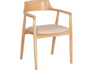 ΠΟΛΥΘΡΟΝΑ ΤΡΑΠΕΖΑΡΙΑΣ TARGA HM18336.11 RUBBERWOOD ΦΥΣΙΚΟ & PU ΕΚΡΟΥ 58x54x78Yεκ (σετ 2 τεμαχίων)
