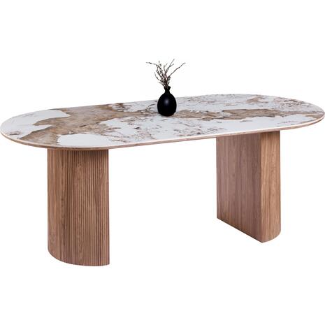 ΤΡΑΠΕΖΙ ΟΒΑΛ MARBLEX HM18428 ΚΕΡΑΜΙΚΟ TOP ΣΕ PANDORA--MDF ΠΟΔΙΑ 210x100x77Υεκ