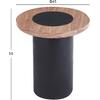 ΤΡΑΠΕΖΑΚΙ ΣΤΡΟΓΓΥΛΟ ΒΟΗΘΗΤΙKΟ OVALON HM18434.05 MDF TOP ΚΑΡΥΔΙ & ΒΑΣΗ ΜΑΥΡΗ Φ45x50Υεκ