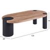 ΤΡΑΠΕΖΙ ΣΑΛΟΝΙΟΥ ΟΒΑΛ OVALON HM18433.05 MDF TOP ΚΑΡΥΔΙ-MDF ΠΟΔΙΑ ΜΑΥΡΑ 120x60x40Υεκ