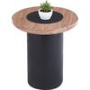 ΤΡΑΠΕΖΑΚΙ ΣΤΡΟΓΓΥΛΟ ΒΟΗΘΗΤΙKΟ OVALON HM18434.05 MDF TOP ΚΑΡΥΔΙ & ΒΑΣΗ ΜΑΥΡΗ Φ45x50Υεκ