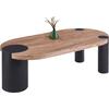 ΤΡΑΠΕΖΙ ΣΑΛΟΝΙΟΥ ΟΒΑΛ OVALON HM18433.05 MDF TOP ΚΑΡΥΔΙ-MDF ΠΟΔΙΑ ΜΑΥΡΑ 120x60x40Υεκ