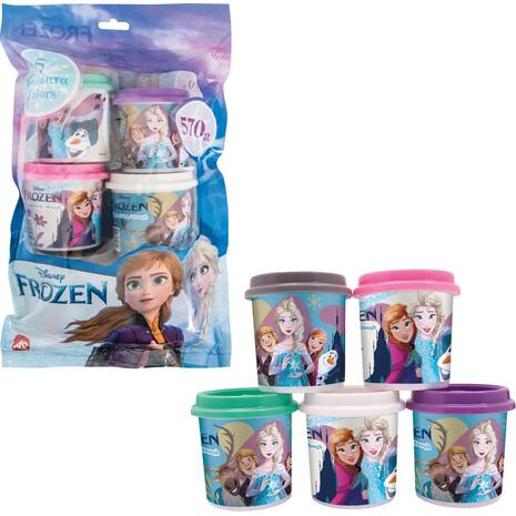 Πλαστελίνη Disney Frozen Σακουλάκι Με 5 Βαζάκια Και Καπάκια Καλουπάκια 570gr