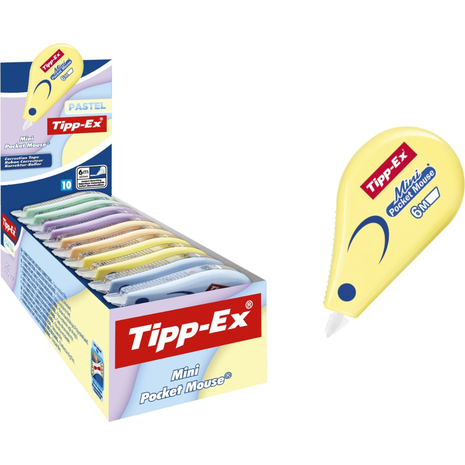 Διορθωτική ταινία Tipp-Ex Mini Pocket Mouse Pastel 5mm x 6m 302676 (5 pastel χρώματα) 302676
