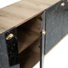 ΜΠΟΥΦΕΣ ΜΕΛΑΜΙΝΗΣ HM9045.01 NATURAL WOOD - ΜΑΥΡΟ ΜΑΡΜΑΡΟ 180x41x77,8Y εκ.