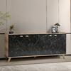 ΜΠΟΥΦΕΣ ΜΕΛΑΜΙΝΗΣ HM9045.01 NATURAL WOOD - ΜΑΥΡΟ ΜΑΡΜΑΡΟ 180x41x77,8Y εκ.