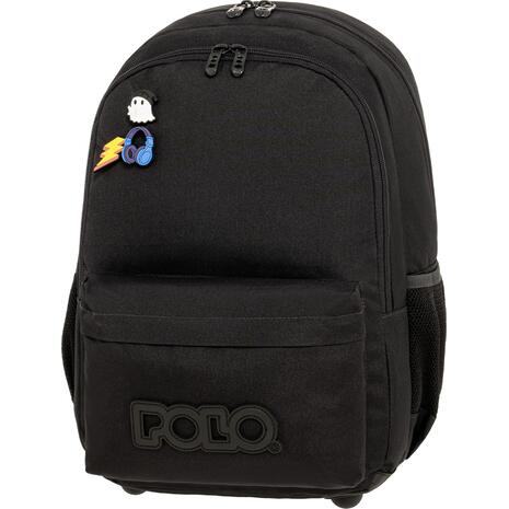 Τσάντα πλάτης 2+1 θέσεων Polo pins Black/μαύρο