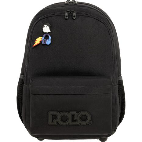 Τσάντα πλάτης 2+1 θέσεων Polo pins Black/μαύρο