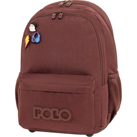 Τσάντα πλάτης 2+1 θέσεων Polo pins Burgundy / Βουργουνδί