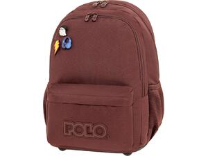 Τσάντα πλάτης 2+1 θέσεων Polo pins Burgundy / Βουργουνδί