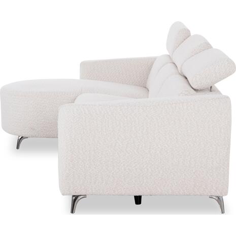 ΚΑΝΑΠΕΣ ΑΡΙΣΤΕΡΗ ΓΩΝΙΑ 3Θ ΜΕ RECLINE VALENTE HM3317.02L ΜΠΕΖ ΥΦΑΣΜΑ 275x160x104Yεκ