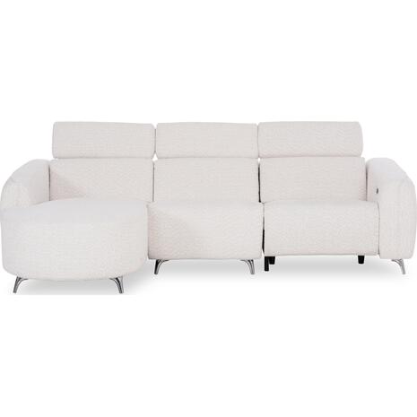 ΚΑΝΑΠΕΣ ΑΡΙΣΤΕΡΗ ΓΩΝΙΑ 3Θ ΜΕ RECLINE VALENTE HM3317.02L ΜΠΕΖ ΥΦΑΣΜΑ 275x160x104Yεκ