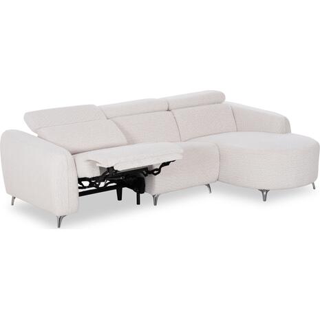 ΚΑΝΑΠΕΣ ΔΕΞΙΑ ΓΩΝΙΑ 3Θ ΜΕ RECLINE VALENTE HM3317.02R ΜΠΕΖ ΥΦΑΣΜΑ 275x160x104Yεκ