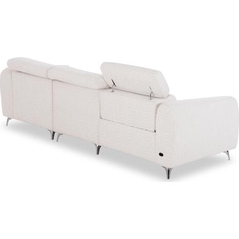 ΚΑΝΑΠΕΣ ΔΕΞΙΑ ΓΩΝΙΑ 3Θ ΜΕ RECLINE VALENTE HM3317.02R ΜΠΕΖ ΥΦΑΣΜΑ 275x160x104Yεκ