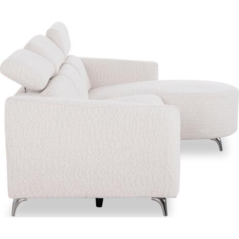 ΚΑΝΑΠΕΣ ΔΕΞΙΑ ΓΩΝΙΑ 3Θ ΜΕ RECLINE VALENTE HM3317.02R ΜΠΕΖ ΥΦΑΣΜΑ 275x160x104Yεκ