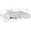 ΚΑΝΑΠΕΣ ΔΕΞΙΑ ΓΩΝΙΑ 3Θ ΜΕ RECLINE VALENTE HM3317.02R ΜΠΕΖ ΥΦΑΣΜΑ 275x160x104Yεκ