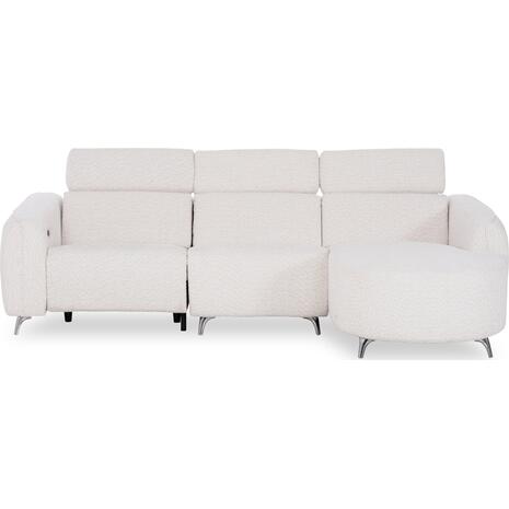 ΚΑΝΑΠΕΣ ΔΕΞΙΑ ΓΩΝΙΑ 3Θ ΜΕ RECLINE VALENTE HM3317.02R ΜΠΕΖ ΥΦΑΣΜΑ 275x160x104Yεκ