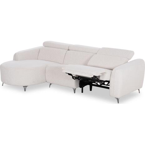 ΚΑΝΑΠΕΣ ΑΡΙΣΤΕΡΗ ΓΩΝΙΑ 3Θ ΜΕ RECLINE VALENTE HM3317.02L ΜΠΕΖ ΥΦΑΣΜΑ 275x160x104Yεκ