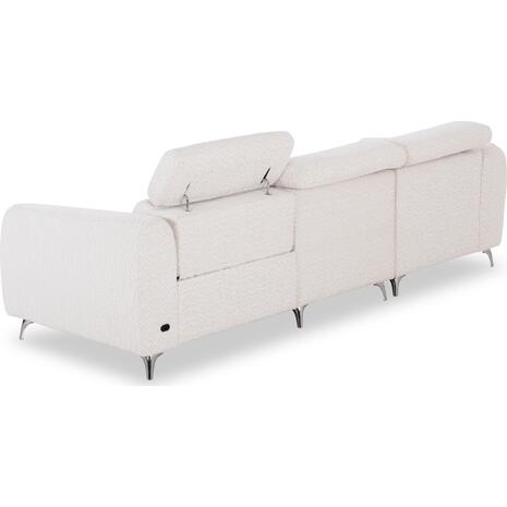 ΚΑΝΑΠΕΣ ΑΡΙΣΤΕΡΗ ΓΩΝΙΑ 3Θ ΜΕ RECLINE VALENTE HM3317.02L ΜΠΕΖ ΥΦΑΣΜΑ 275x160x104Yεκ