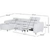 ΚΑΝΑΠΕΣ ΑΡΙΣΤΕΡΗ ΓΩΝΙΑ 3Θ ΜΕ RECLINE VALENTE HM3317.01L ΑΝΟΙΧΤΟ ΓΚΡΙ ΥΦΑΣΜΑ 275x160x104Yεκ