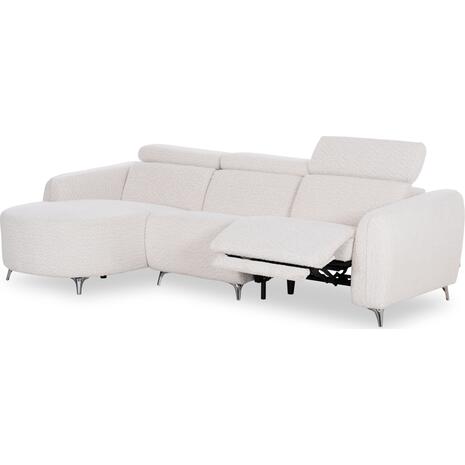 ΚΑΝΑΠΕΣ ΑΡΙΣΤΕΡΗ ΓΩΝΙΑ 3Θ ΜΕ RECLINE VALENTE HM3317.02L ΜΠΕΖ ΥΦΑΣΜΑ 275x160x104Yεκ
