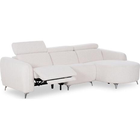 ΚΑΝΑΠΕΣ ΔΕΞΙΑ ΓΩΝΙΑ 3Θ ΜΕ RECLINE VALENTE HM3317.02R ΜΠΕΖ ΥΦΑΣΜΑ 275x160x104Yεκ