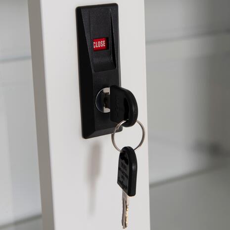 ΒΙΒΛΙΟΘΗΚΗ ΜΕ ΣΥΡΟΜΕΝΕΣ ΠΟΡΤΕΣ SIDER HM6632.02 ΜΕΤΑΛΛΙΚΗ ΛΕΥΚΗ 90x40x185Υεκ