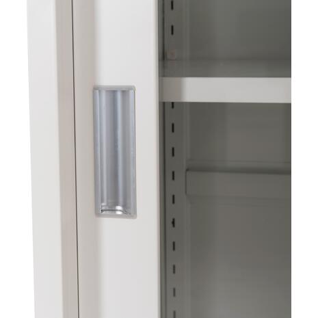 ΒΙΒΛΙΟΘΗΚΗ ΜΕ ΣΥΡΟΜΕΝΕΣ ΠΟΡΤΕΣ SIDER HM6632.02 ΜΕΤΑΛΛΙΚΗ ΛΕΥΚΗ 90x40x185Υεκ