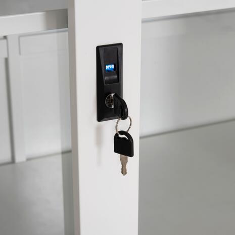 ΒΙΒΛΙΟΘΗΚΗ ΜΕ ΣΥΡΟΜΕΝΕΣ ΠΟΡΤΕΣ SIDER HM6632.02 ΜΕΤΑΛΛΙΚΗ ΛΕΥΚΗ 90x40x185Υεκ