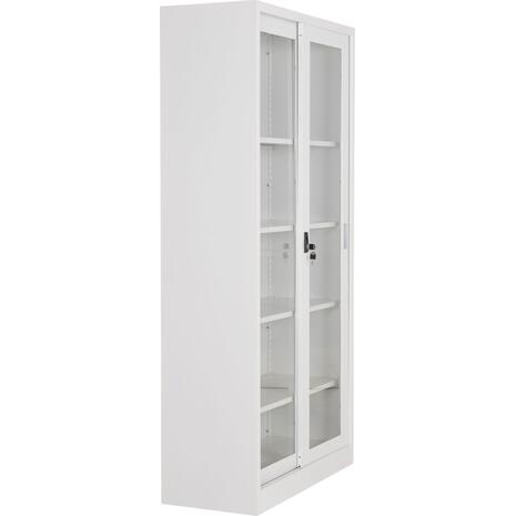 ΒΙΒΛΙΟΘΗΚΗ ΜΕ ΣΥΡΟΜΕΝΕΣ ΠΟΡΤΕΣ SIDER HM6632.02 ΜΕΤΑΛΛΙΚΗ ΛΕΥΚΗ 90x40x185Υεκ
