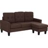 ΚΑΝΑΠΕΣ ΓΩΝΙΑ ΑΝΑΣΤΡΕΨΙΜΗ MEGGY HM3297.12 ΚΑΦΕ ΥΦΑΣΜΑ 184.5x129x86Yεκ.