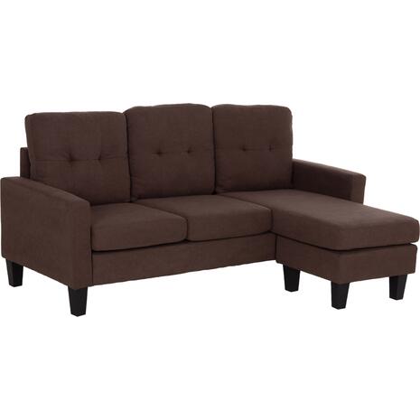 ΚΑΝΑΠΕΣ ΓΩΝΙΑ ΑΝΑΣΤΡΕΨΙΜΗ MEGGY HM3297.12 ΚΑΦΕ ΥΦΑΣΜΑ 184.5x129x86Yεκ.