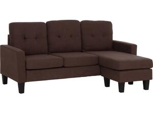 ΚΑΝΑΠΕΣ ΓΩΝΙΑ ΑΝΑΣΤΡΕΨΙΜΗ MEGGY HM3297.12 ΚΑΦΕ ΥΦΑΣΜΑ 184.5x129x86Yεκ.