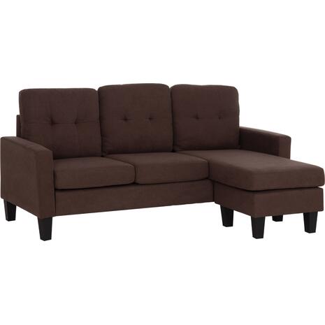 ΚΑΝΑΠΕΣ ΓΩΝΙΑ ΑΝΑΣΤΡΕΨΙΜΗ MEGGY HM3297.12 ΚΑΦΕ ΥΦΑΣΜΑ 184.5x129x86Yεκ.
