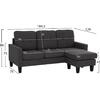 ΚΑΝΑΠΕΣ ΓΩΝΙΑ ΑΝΑΣΤΡΕΨΙΜΗ MEGGY HM3297.11 ΓΚΡΙ ΥΦΑΣΜΑ 184.5x75-129x86Yεκ.