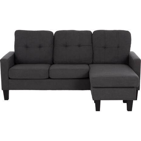 ΚΑΝΑΠΕΣ ΓΩΝΙΑ ΑΝΑΣΤΡΕΨΙΜΗ MEGGY HM3297.11 ΓΚΡΙ ΥΦΑΣΜΑ 184.5x75-129x86Yεκ.