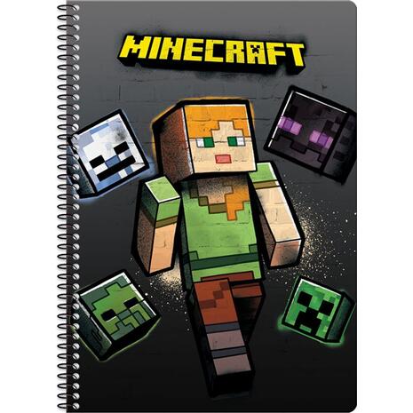 Τετράδιο σπιράλ Graffiti 2 θεμάτων 17x25cm Minecraft