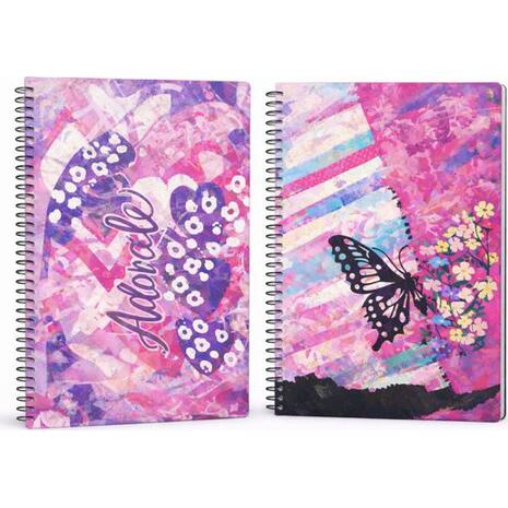 Τετράδιο σπιράλ Graffiti 2 θεμάτων 17x25cm Girl Xscape