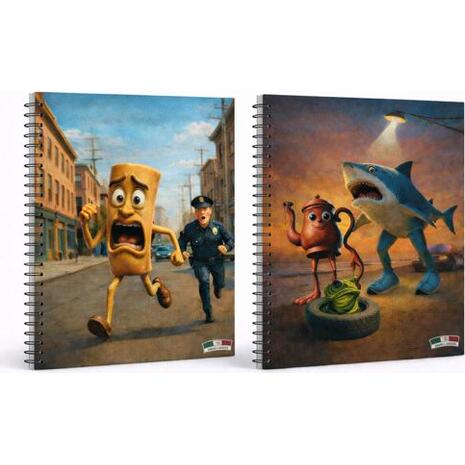 Τετράδιο σπιράλ Graffiti 2 θεμάτων 17x25cm Brainrot