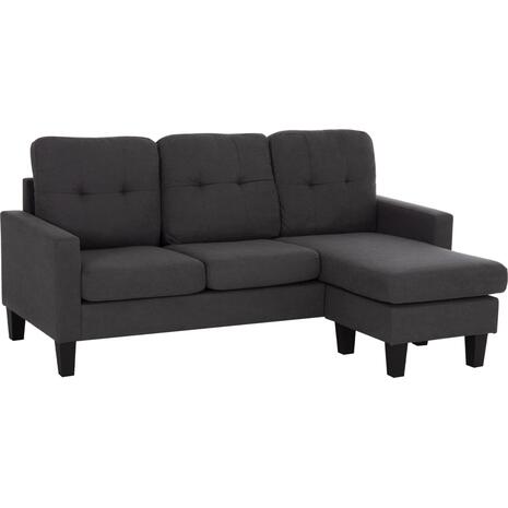 ΚΑΝΑΠΕΣ ΓΩΝΙΑ ΑΝΑΣΤΡΕΨΙΜΗ MEGGY HM3297.11 ΓΚΡΙ ΥΦΑΣΜΑ 184.5x75-129x86Yεκ.