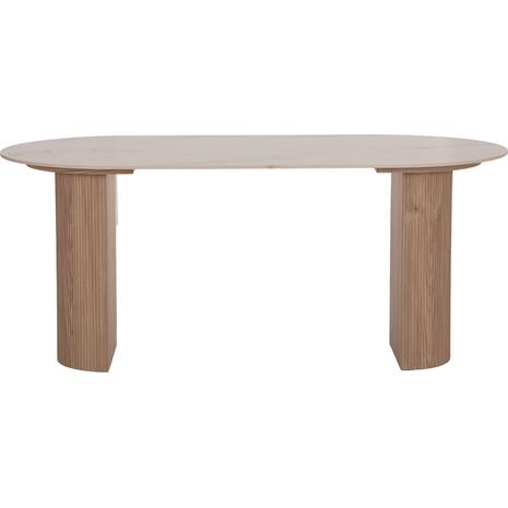 ΤΡΑΠΕΖΙ ΤΡΑΠΕΖΑΡΙΑΣ MELLOW HM18416 MDF ΠΟΔΙΑ ΣΕ ΦΥΣΙΚΟ--ΚΕΡΑΜΙΚΟ TOP 180x90x76Υεκ.