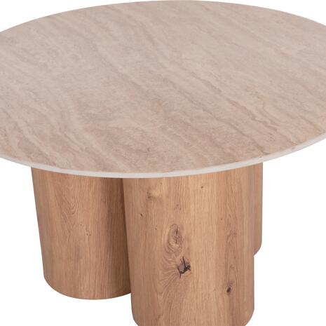 ΤΡΑΠΕΖΙ ΣΑΛΟΝΙΟΥ SILVA HM18443 ΚΕΡΑΜΙΚΟ TOP ΟΨΗ ΤΡΑΒΕΡΤΙΝΑΣ-MDF ΦΥΣΙΚΟ Φ80x45Υεκ.