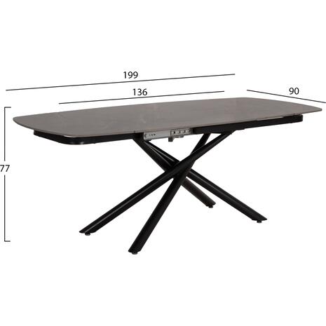 ΤΡΑΠΕΖΙ ΕΠΕΚΤΕΙΝΟΜΕΝΟ VANTA HM18408 ΚΕΡΑΜΙΚΟ TOP ΣΕ ΓΚΡΙ ΜΑΡΜΑΡΟ 136-199x90x77Υεκ