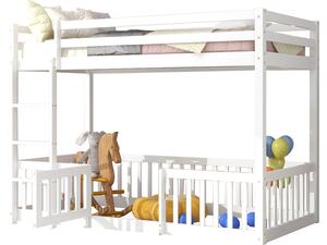 ΠΑΙΔΙΚΗ ΚΟΥΚΕΤΑ τ.MONTESSORI ΜΕ ΠΑΡΚΑΚΙ PLAYKID HM703.03 ΞΥΛΟ ΠΕΥΚΟΥ ΛΕΥΚΟ ΓΙΑ 190x90εκ