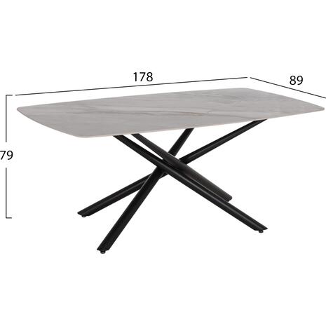 ΤΡΑΠΕΖΙ ΤΡΑΠΕΖΑΡΙΑΣ ISKA HM18423 ΚΕΡΑΜΙΚΟ TOP ΣΕ ΛΕΥΚΟ/ΚΑΦΕ ΜΑΡΜΑΡΟ 178x89x79Υεκ