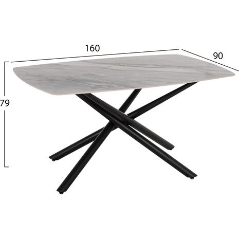 ΤΡΑΠΕΖΙ ΤΡΑΠΕΖΑΡΙΑΣ ISKA HM18420 ΚΕΡΑΜΙΚΟ TOP ΣΕ ΛΕΥΚΟ/ΚΑΦΕ ΜΑΡΜΑΡΟ 160x90x79Υεκ