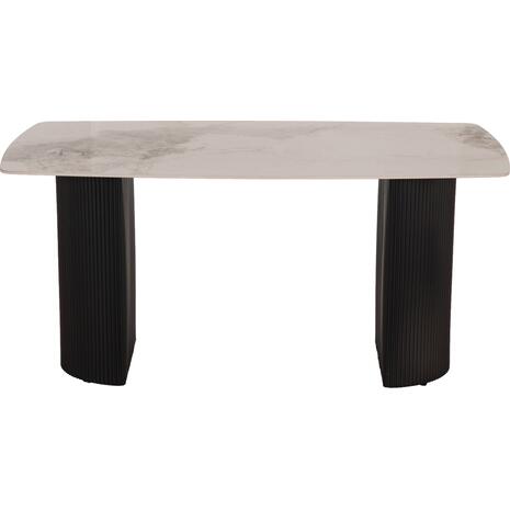 ΤΡΑΠΕΖΙ ΤΡΑΠΕΖΑΡΙΑΣ MINAO HM18418 MDF ΠΟΔΙΑ ΣΕ ΣΚΟΥΡΟ ΓΚΡΙ--ΚΕΡΑΜΙΚΟ TOP 160x90x75Υεκ